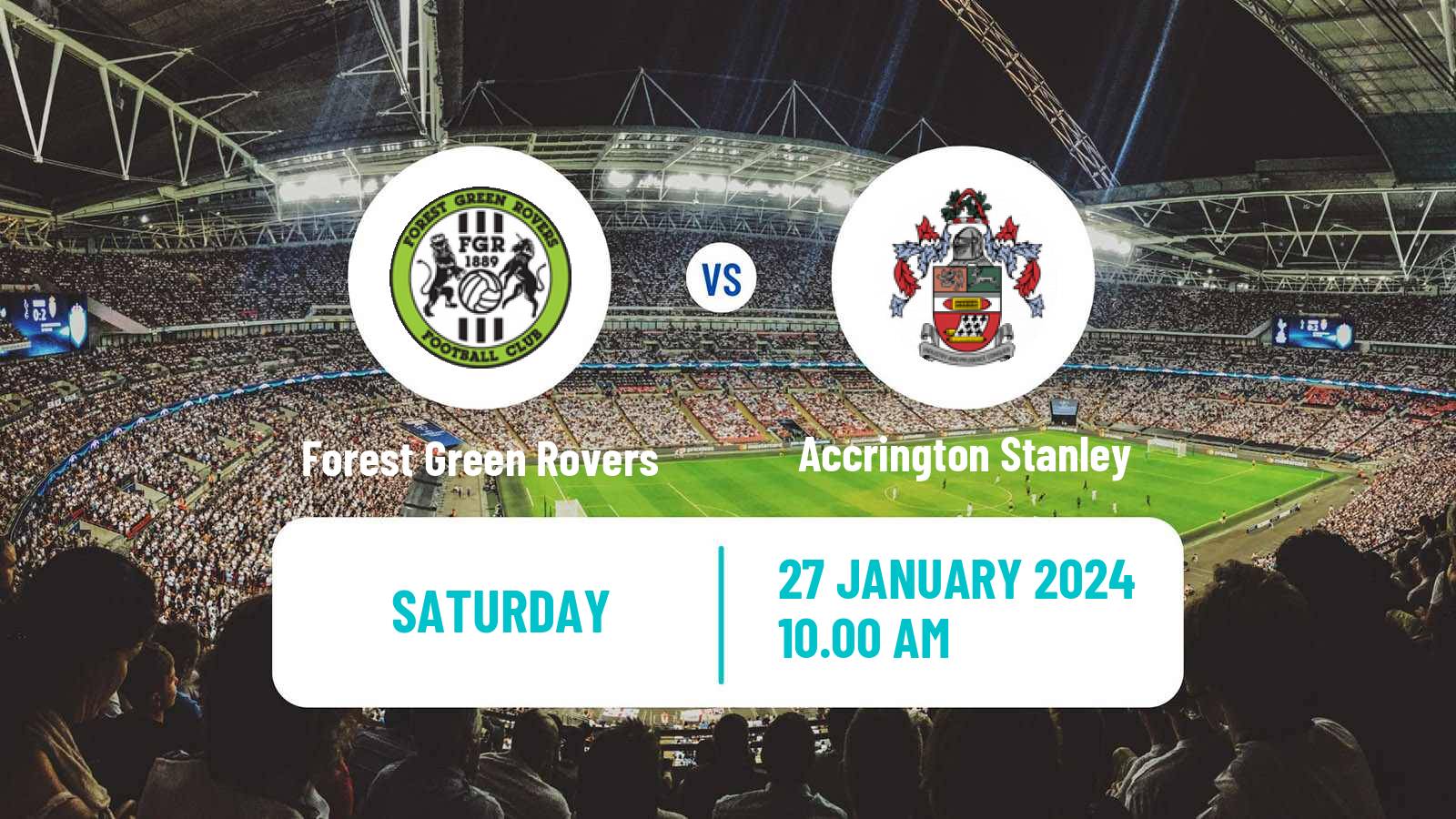 Soccer English League Two Forest Green Rovers - Accrington Stanley