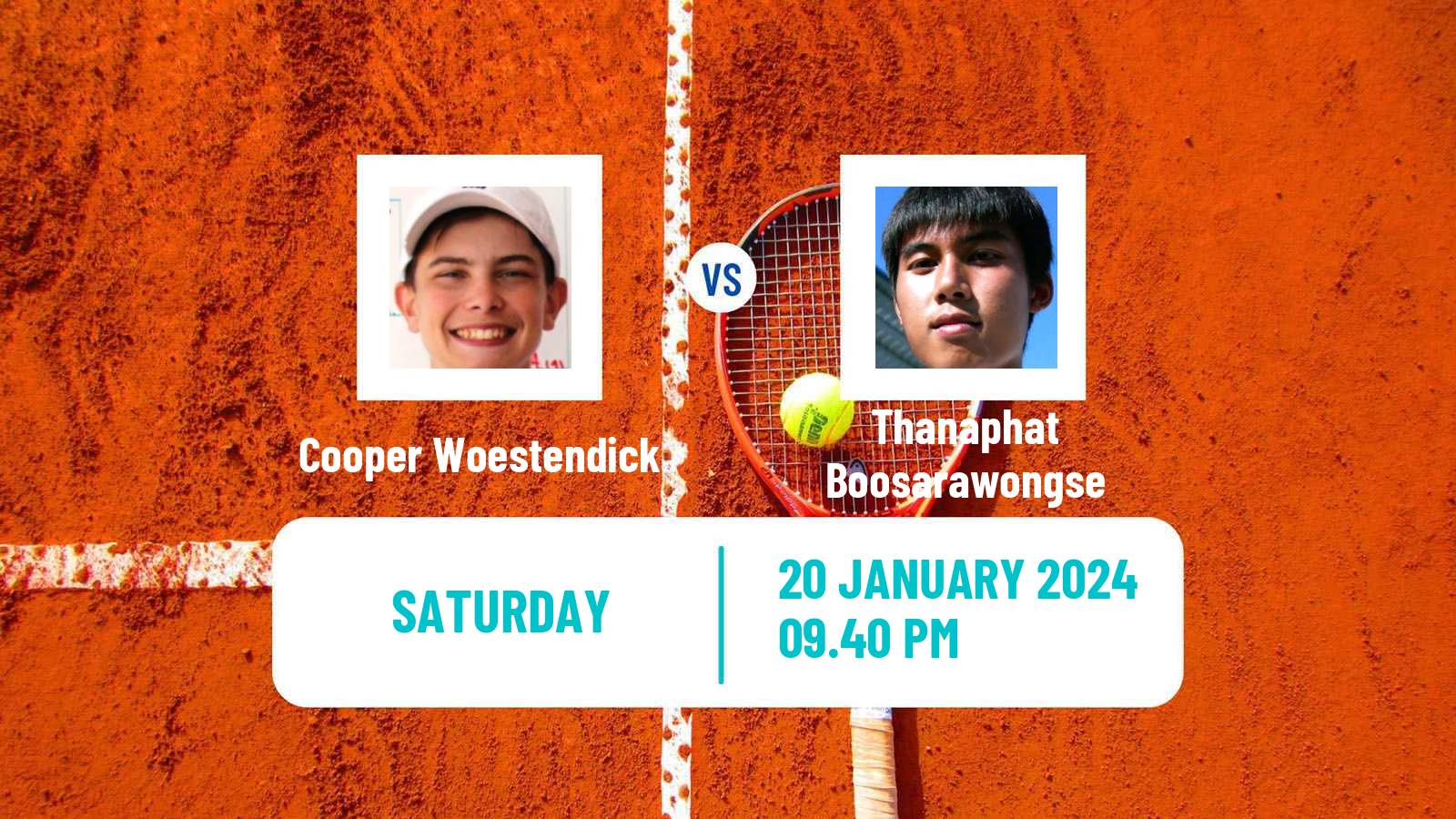 Tennis Boys Singles Australian Open Cooper Woestendick - Thanaphat Boosarawongse