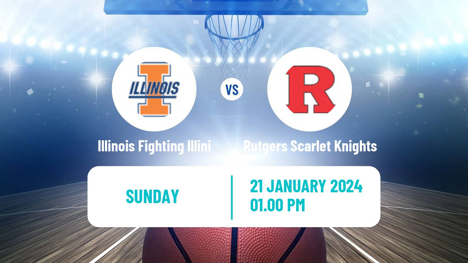 Basketball NCAA College Basketball Illinois Fighting Illini - Rutgers Scarlet Knights
