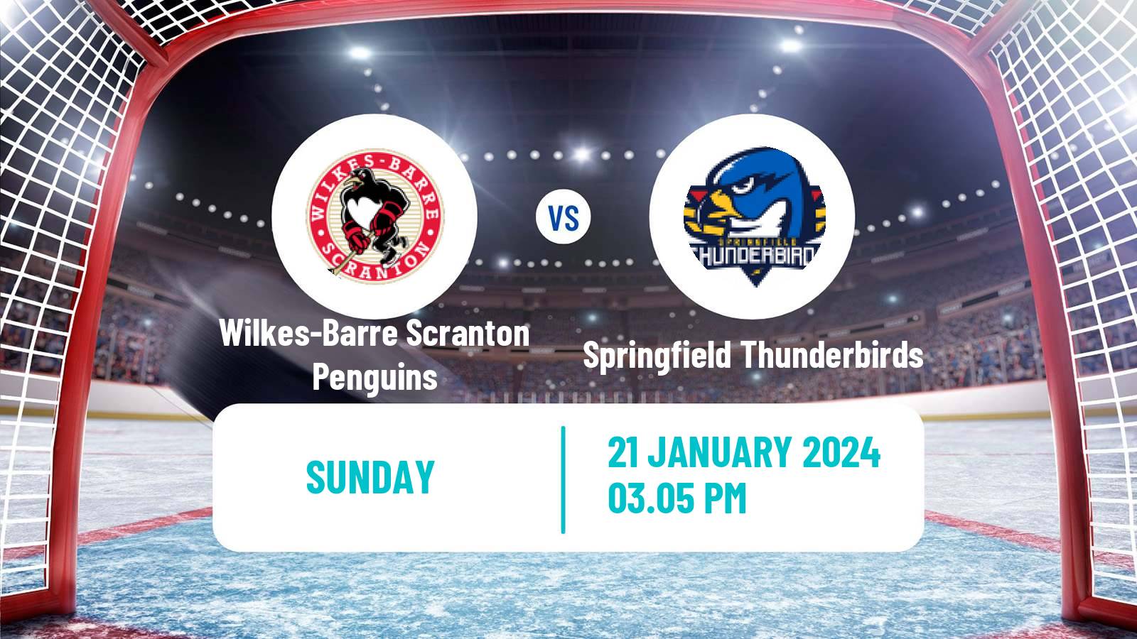 Hockey AHL Wilkes-Barre Scranton Penguins - Springfield Thunderbirds
