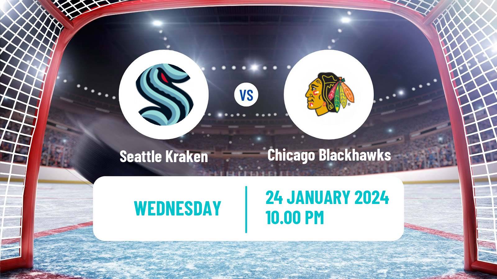 Hockey NHL Seattle Kraken - Chicago Blackhawks