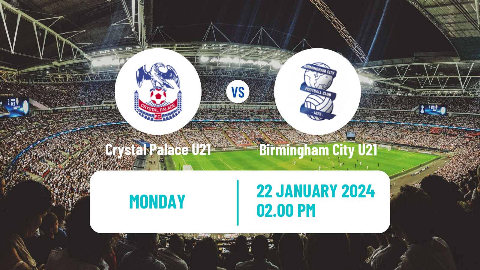 Soccer English Premier League Cup Crystal Palace U21 - Birmingham City U21