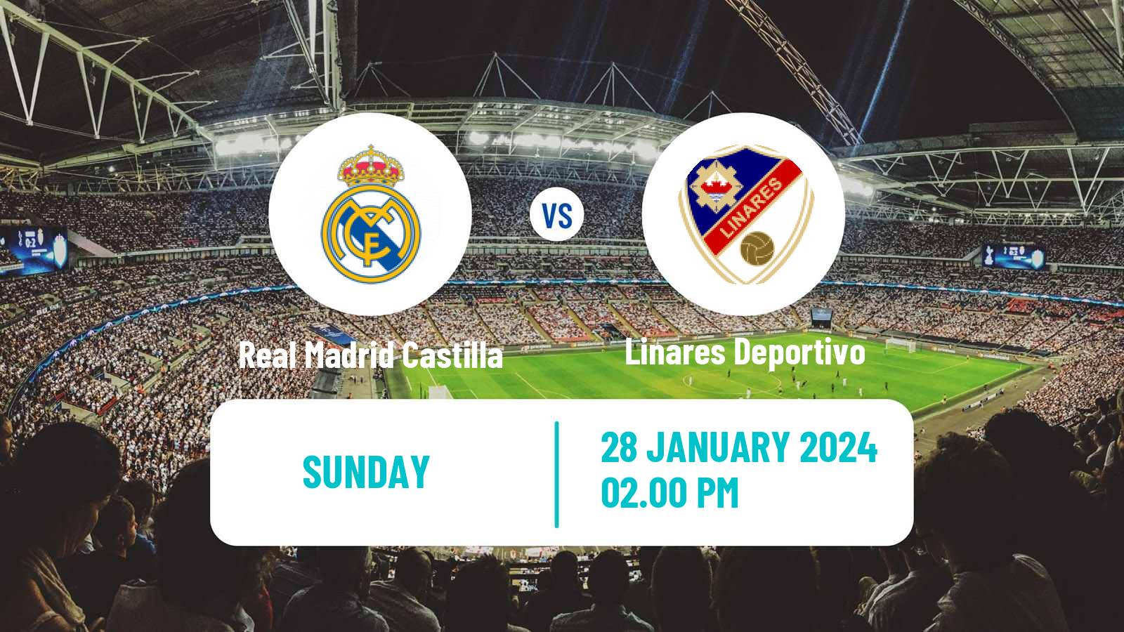 Soccer Spanish Primera RFEF Group 2 Real Madrid Castilla - Linares Deportivo