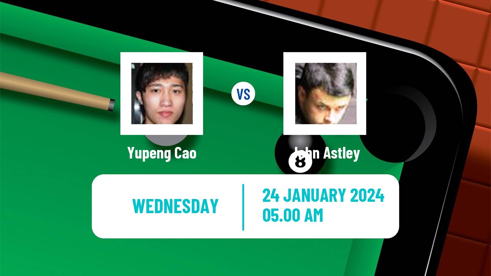 Snooker World Open Yupeng Cao - John Astley