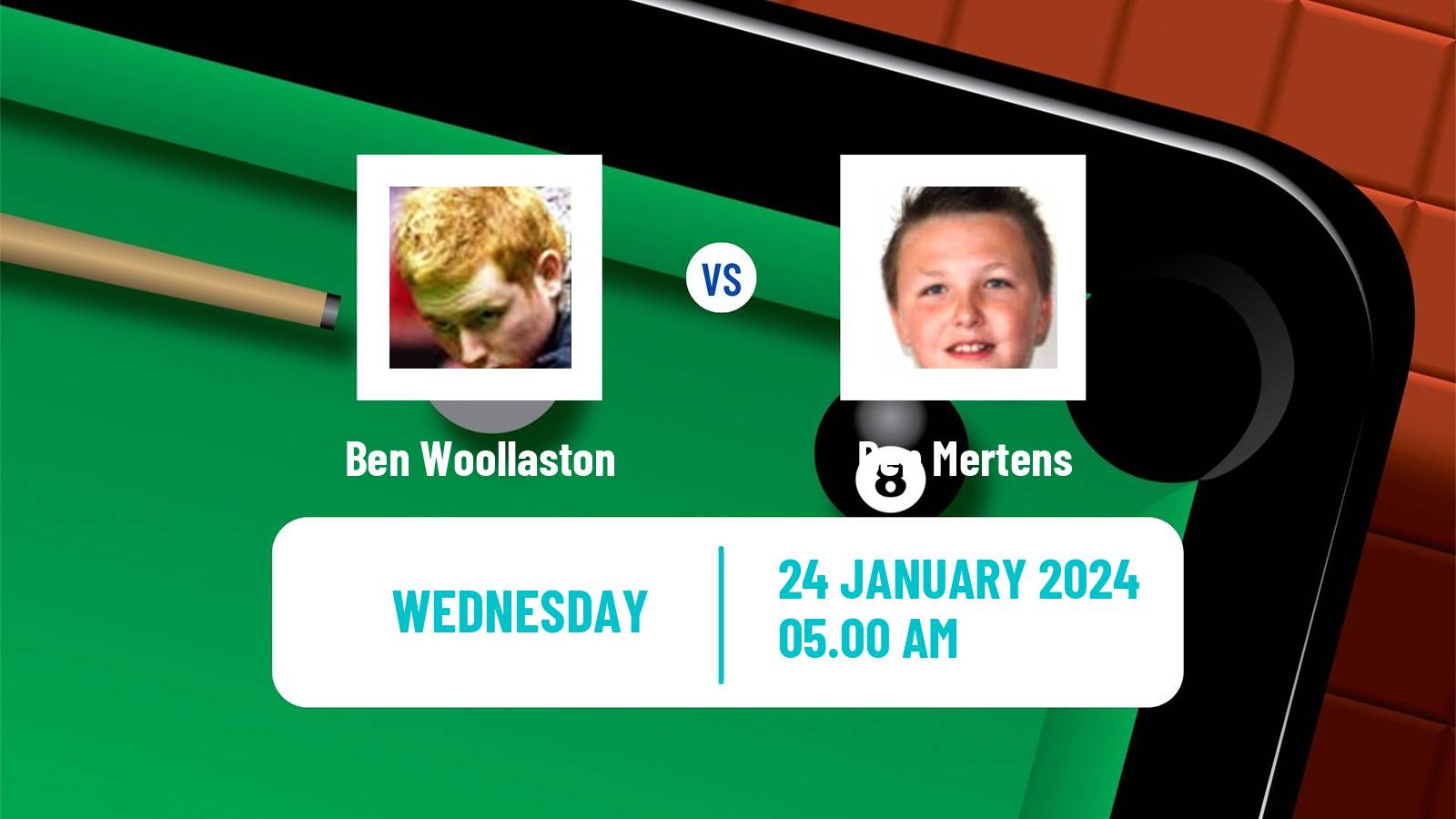 Snooker World Open Ben Woollaston - Ben Mertens