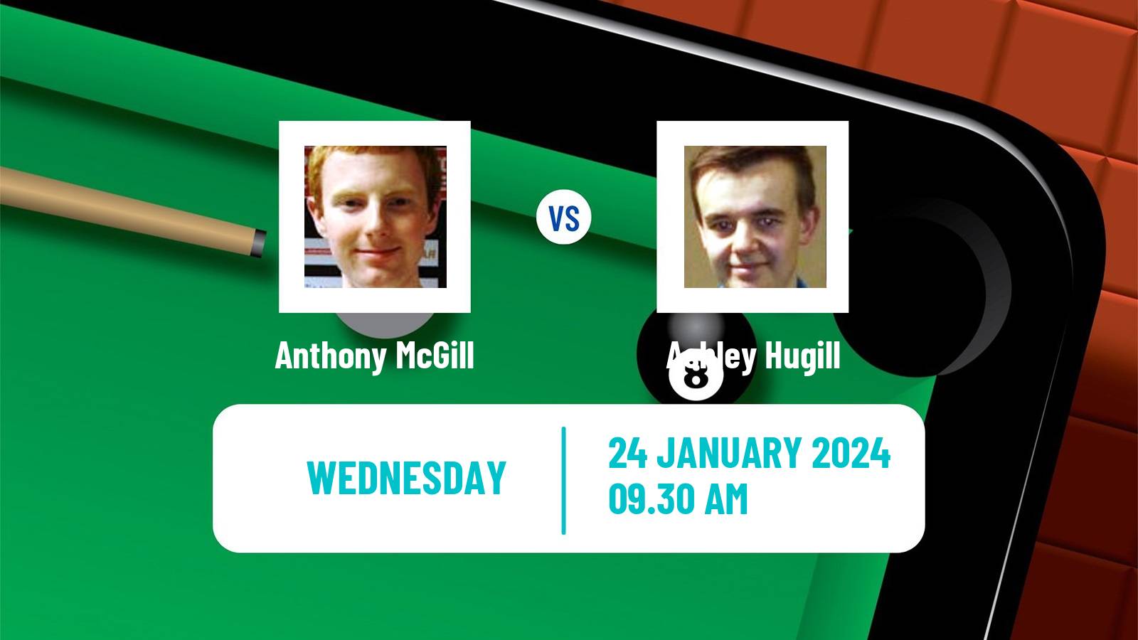 Snooker World Open Anthony McGill - Ashley Hugill