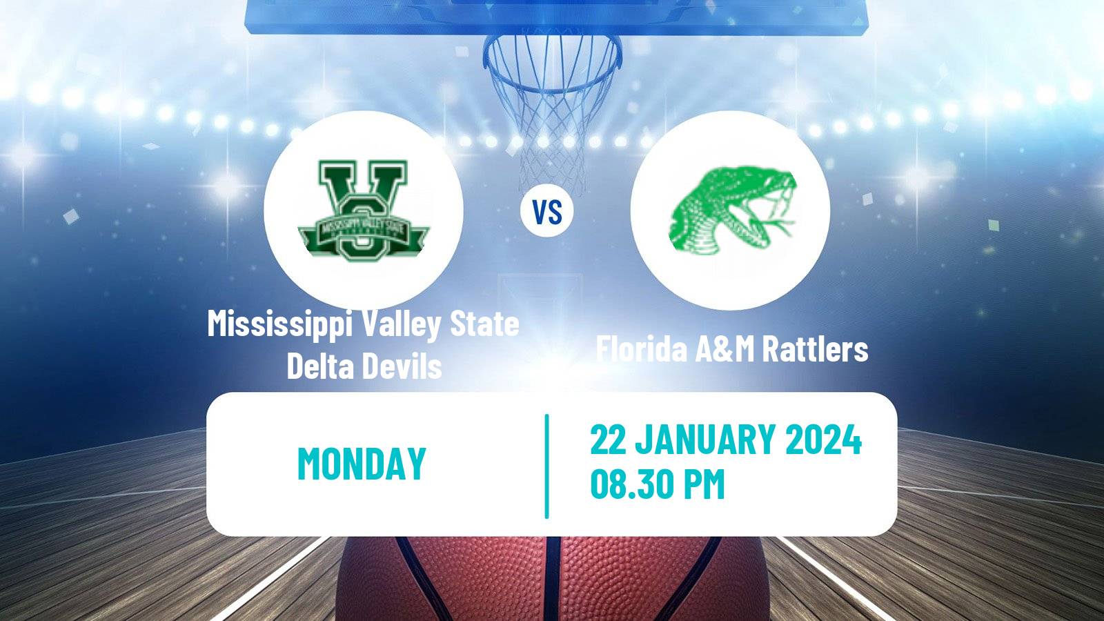 Basketball NCAA College Basketball Mississippi Valley State Delta Devils - Florida A&M Rattlers