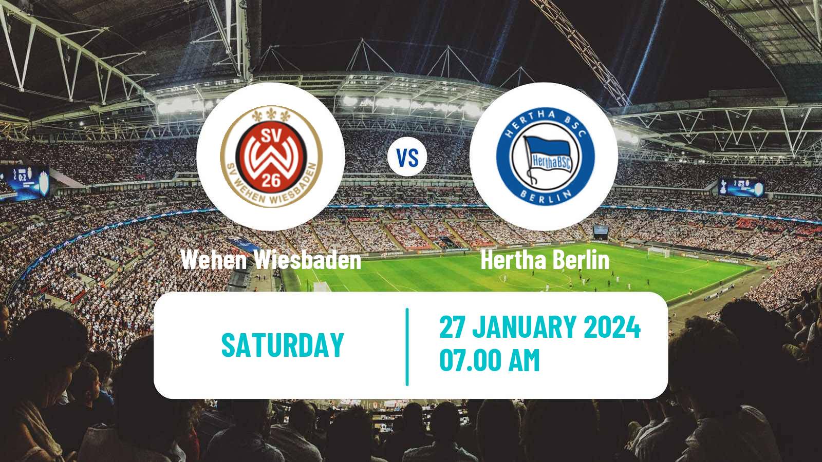 Soccer German 2 Bundesliga Wehen Wiesbaden - Hertha Berlin