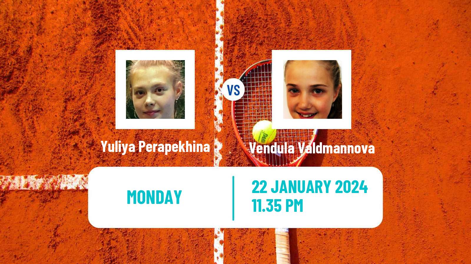 Tennis Girls Singles Australian Open Yuliya Perapekhina - Vendula Valdmannova