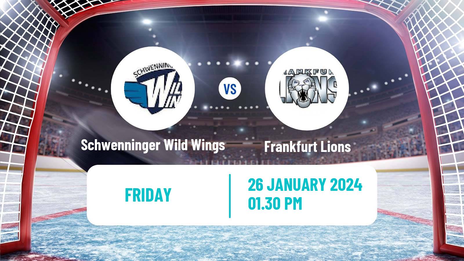 Hockey German Ice Hockey League Schwenninger Wild Wings - Frankfurt Lions