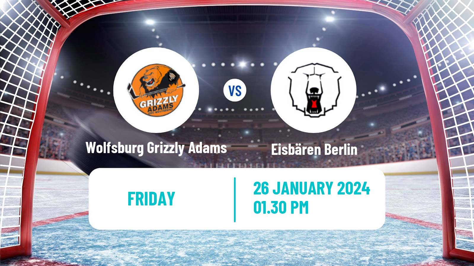 Hockey German Ice Hockey League Wolfsburg Grizzly Adams - Eisbären Berlin