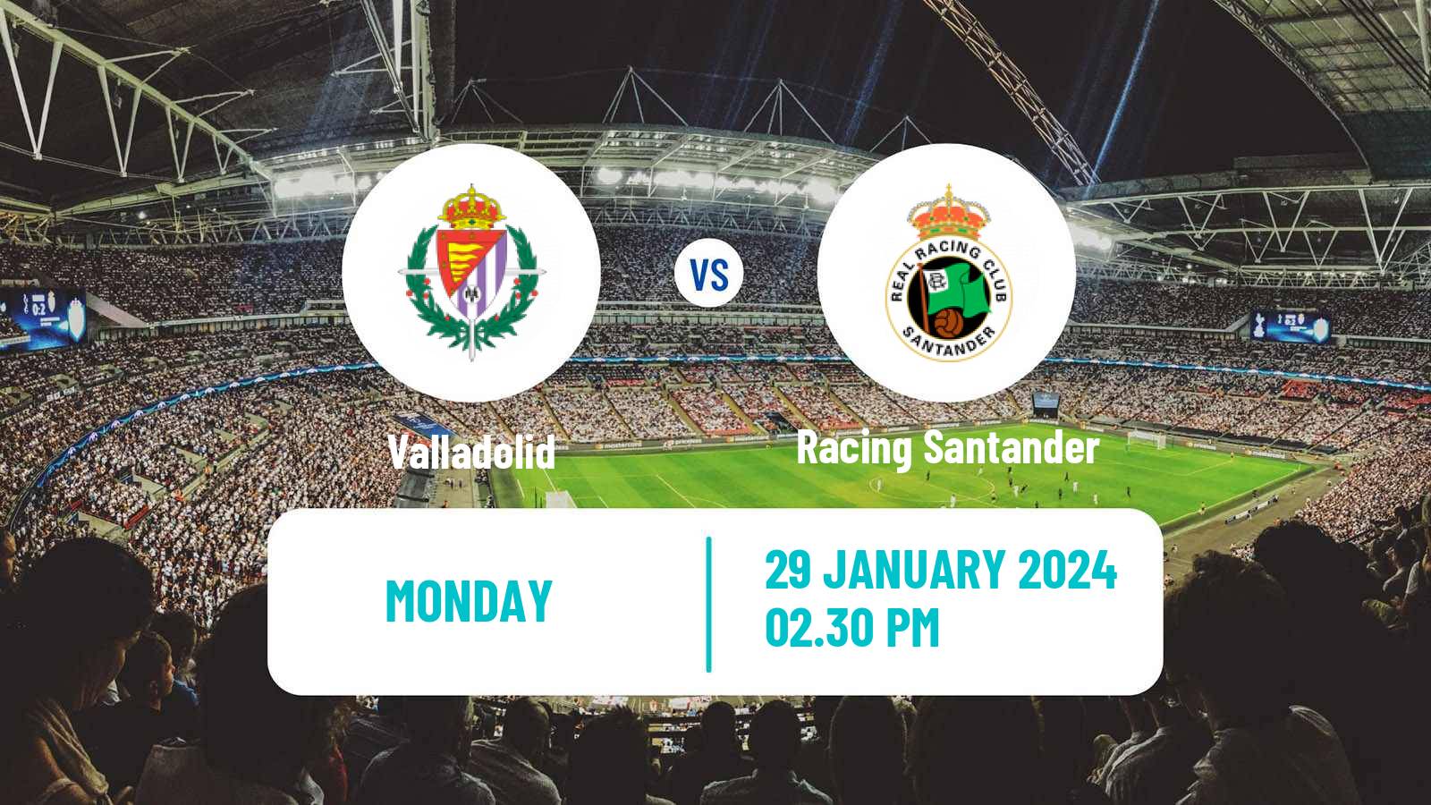 Soccer Spanish LaLiga2 Valladolid - Racing Santander