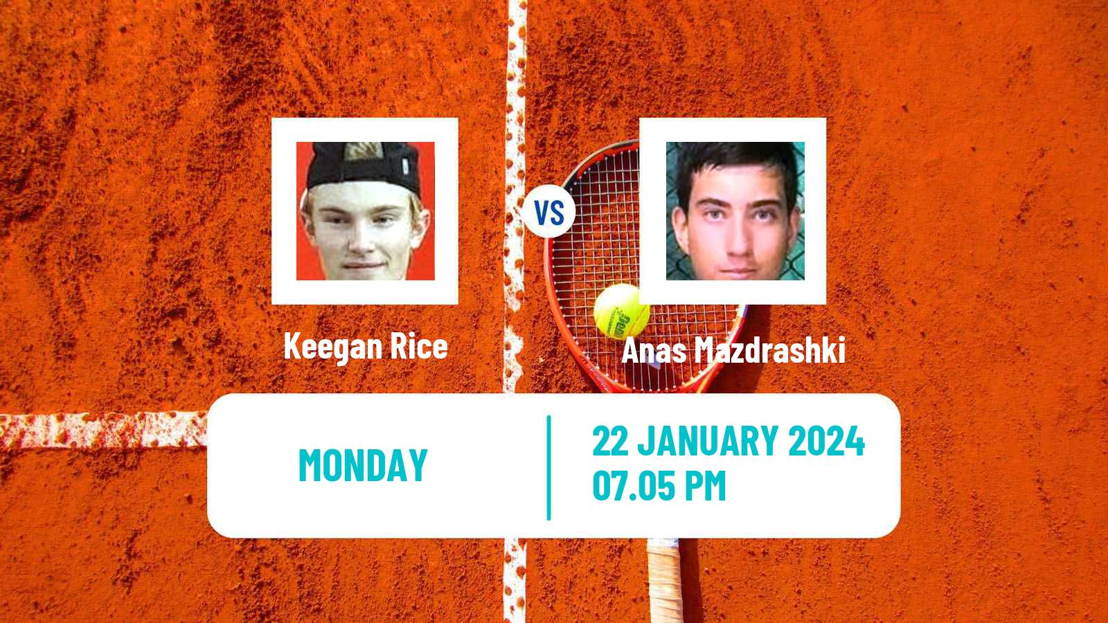 Tennis Boys Singles Australian Open Keegan Rice - Anas Mazdrashki