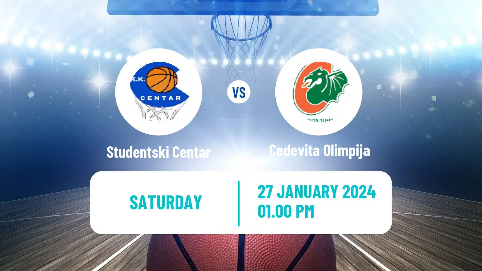 Basketball Adriatic League Studentski Centar - Cedevita Olimpija