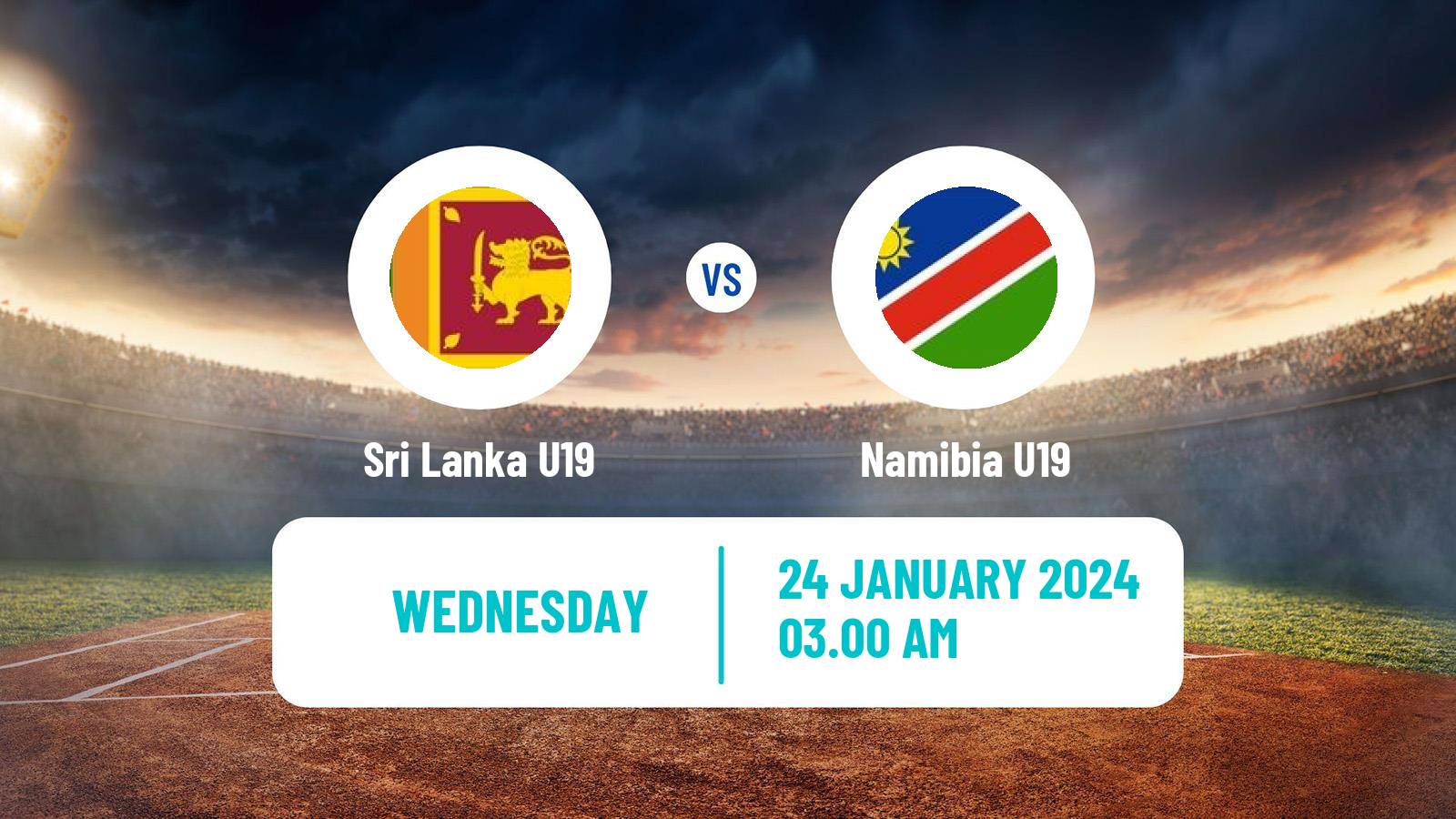 Cricket ICC U19 World Cup Sri Lanka U19 - Namibia U19