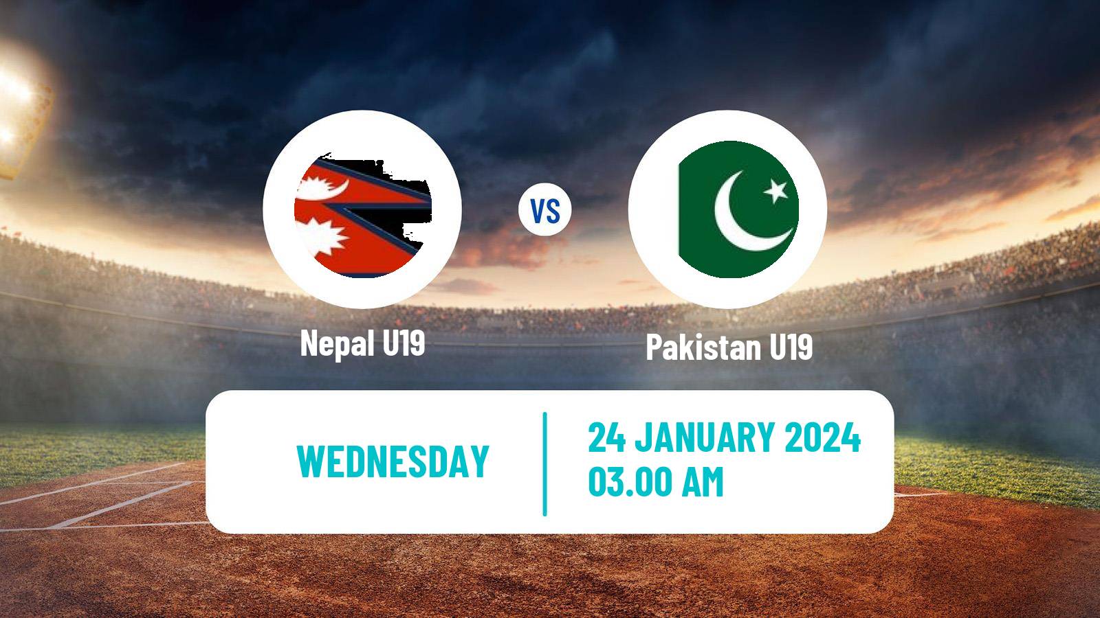 Cricket ICC U19 World Cup Nepal U19 - Pakistan U19