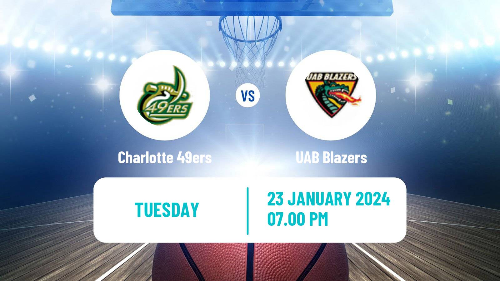 Basketball NCAA College Basketball Charlotte 49ers - UAB Blazers