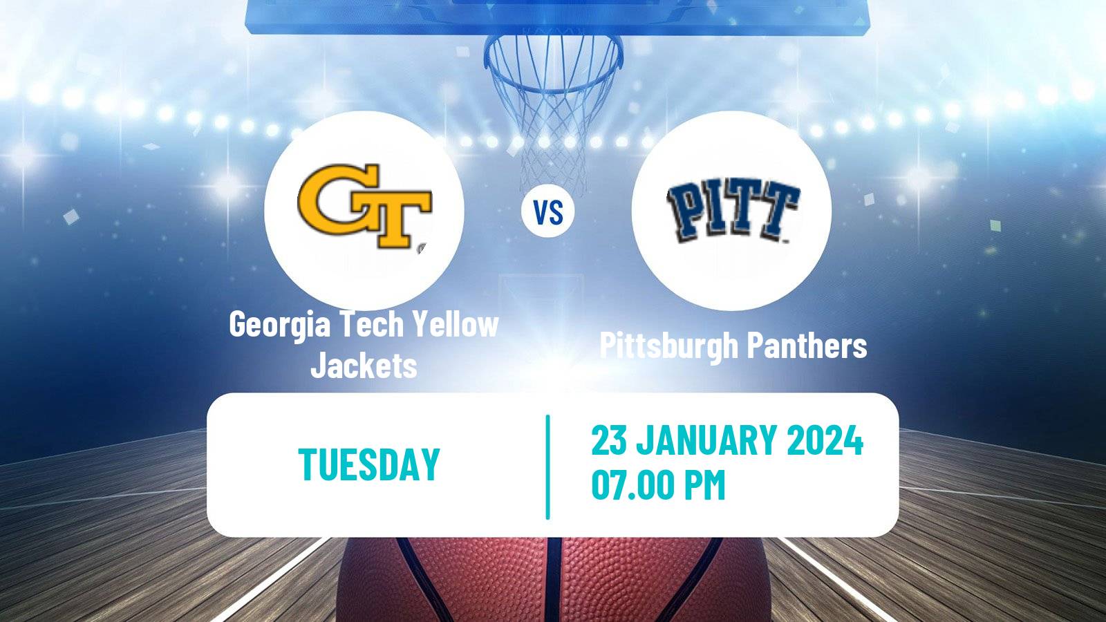 Basketball NCAA College Basketball Georgia Tech Yellow Jackets - Pittsburgh Panthers