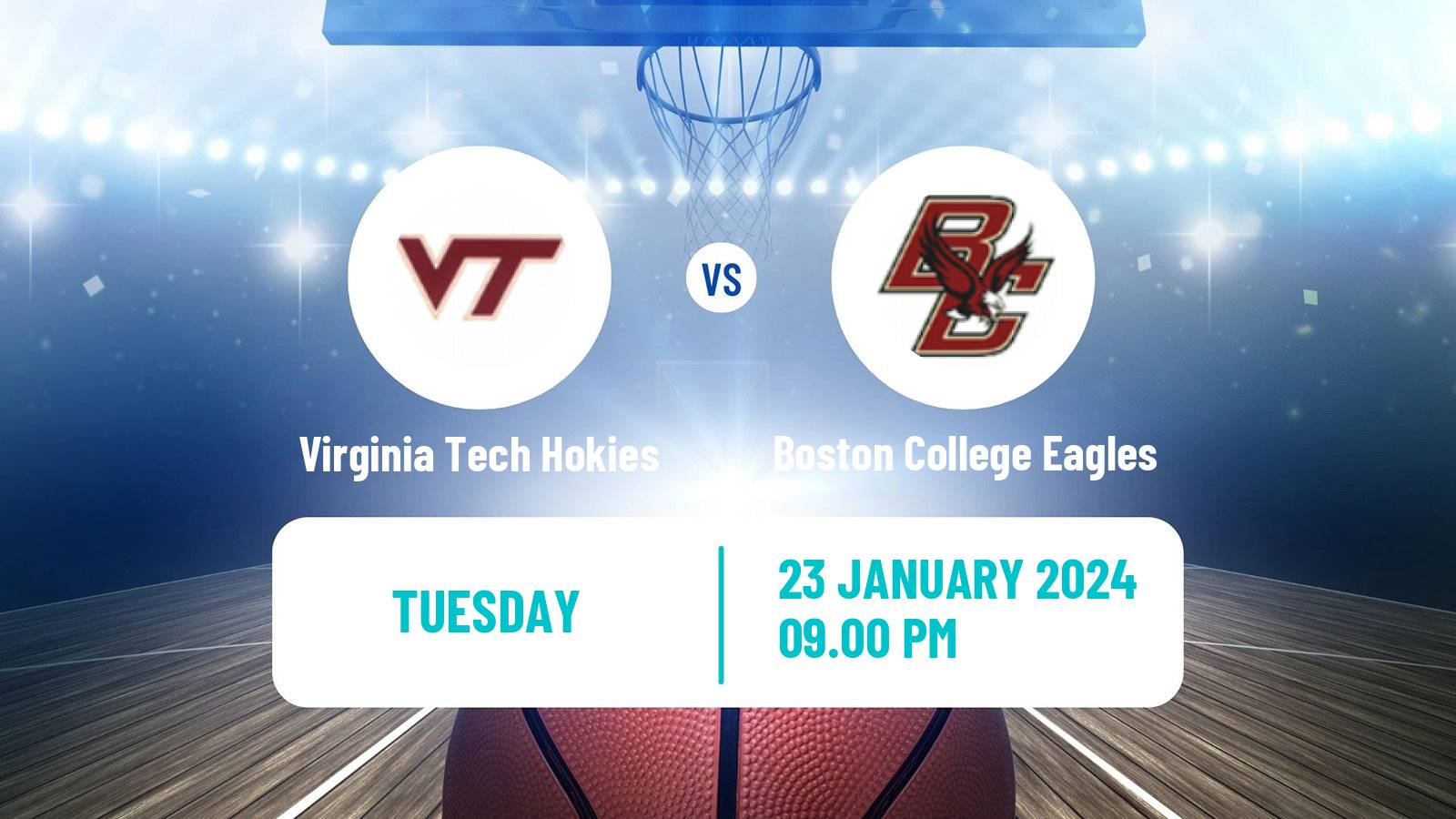 Basketball NCAA College Basketball Virginia Tech Hokies - Boston College Eagles