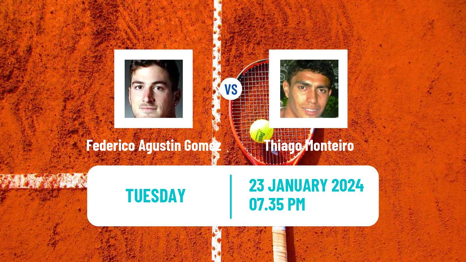 Tennis Punta Del Este Challenger Men Federico Agustin Gomez - Thiago Monteiro