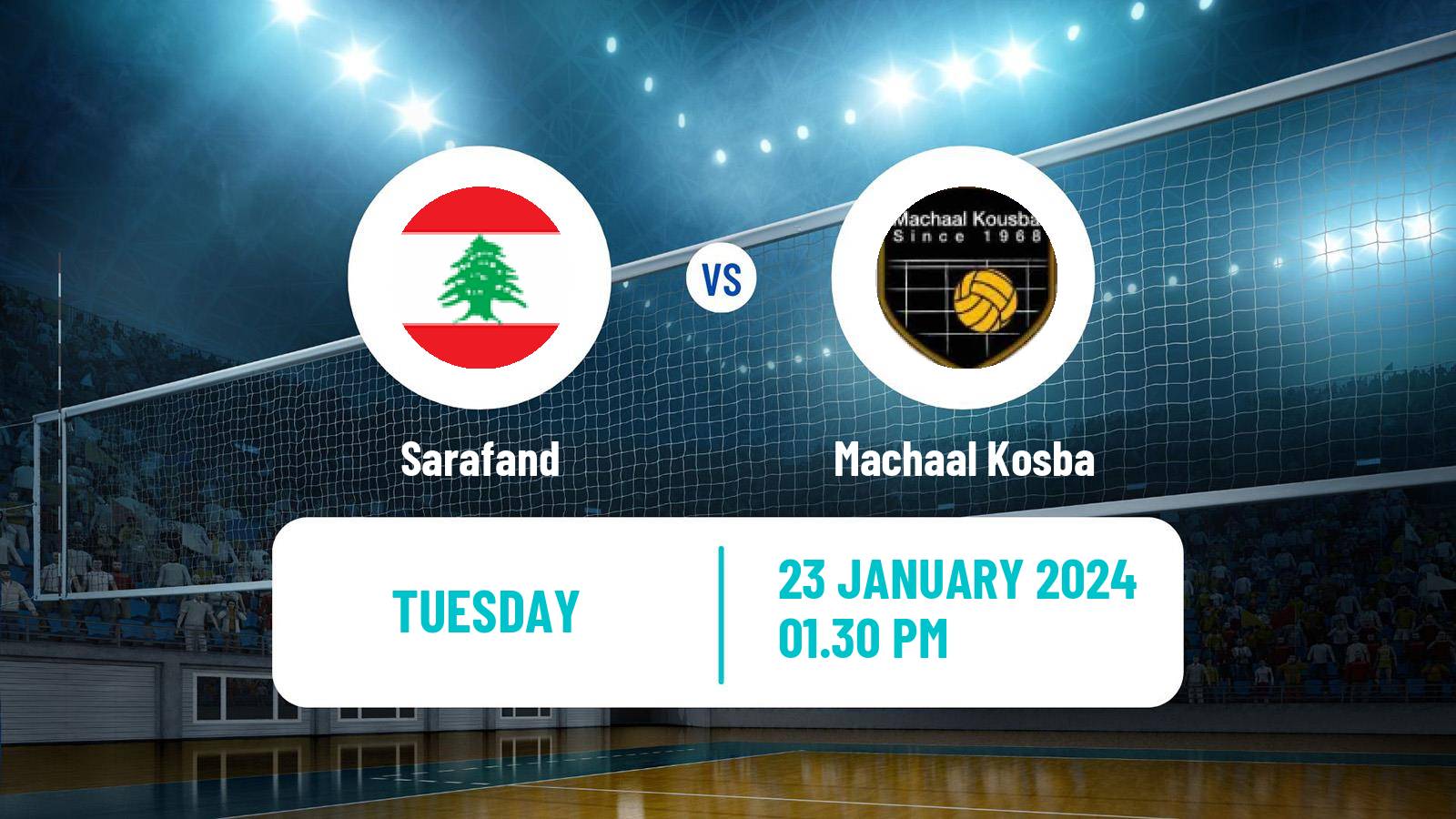 Volleyball Lebanese 1st Division Volleyball Sarafand - Machaal Kosba