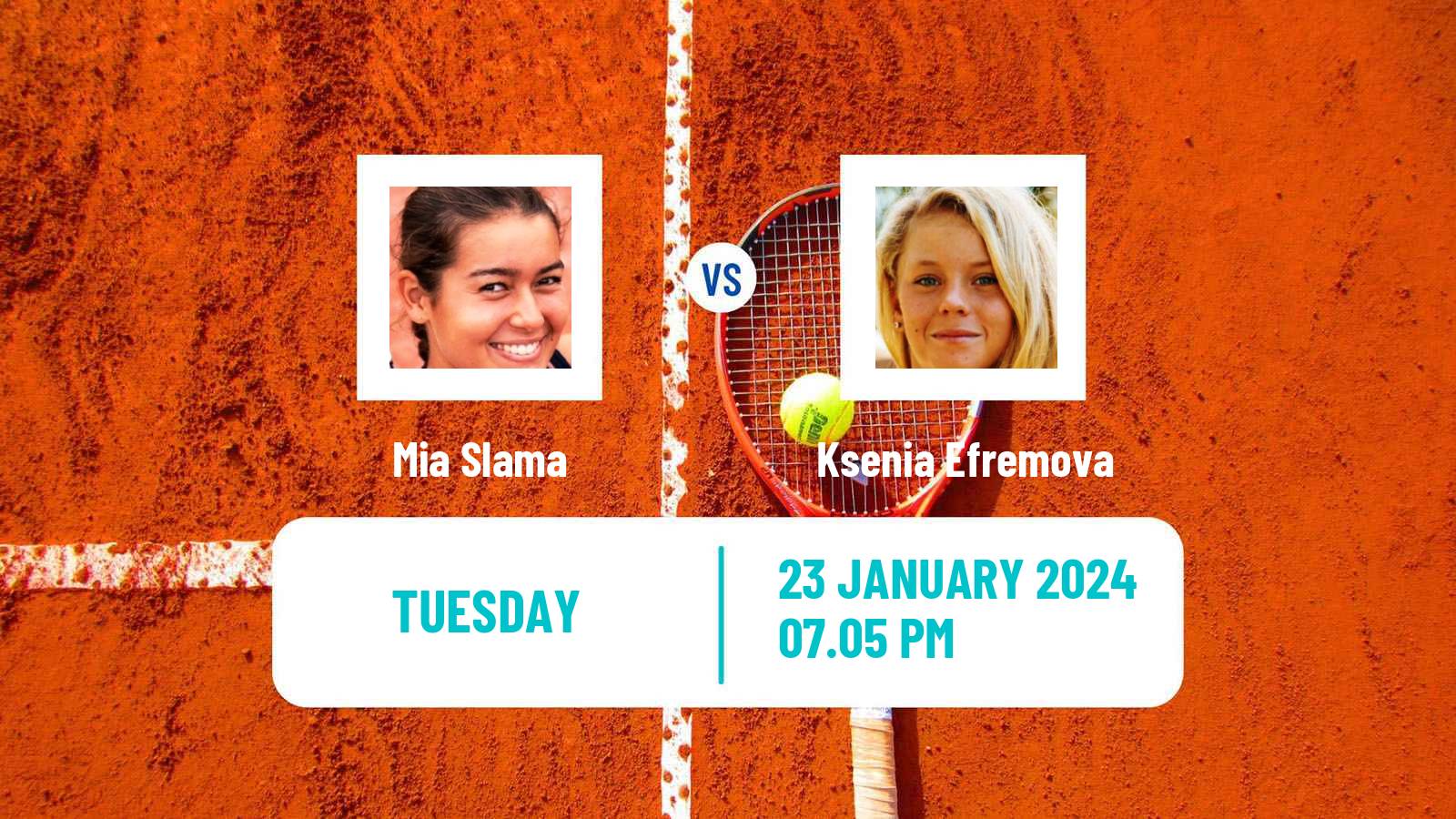 Tennis Girls Singles Australian Open Mia Slama - Ksenia Efremova