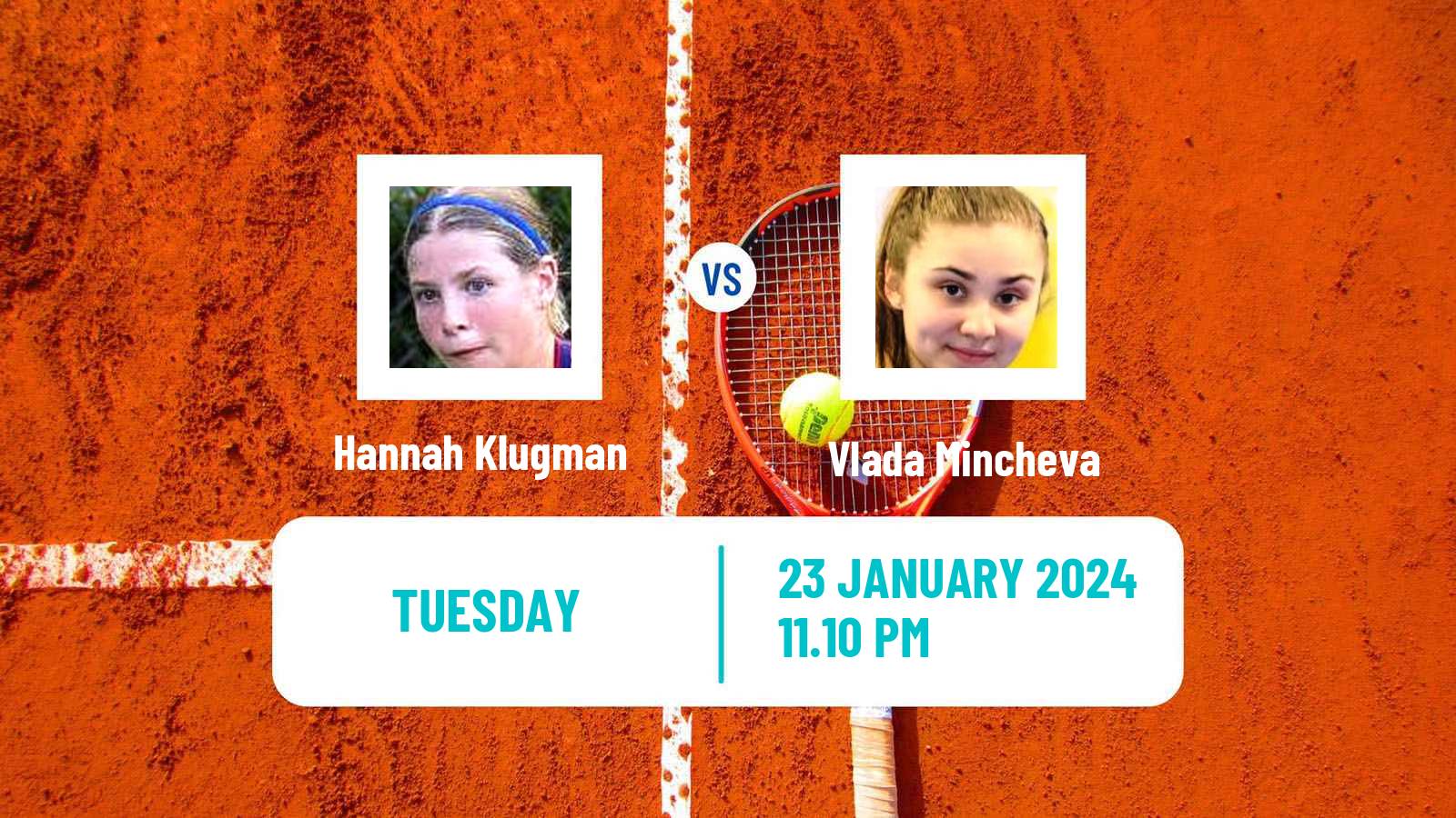 Tennis Girls Singles Australian Open Hannah Klugman - Vlada Mincheva