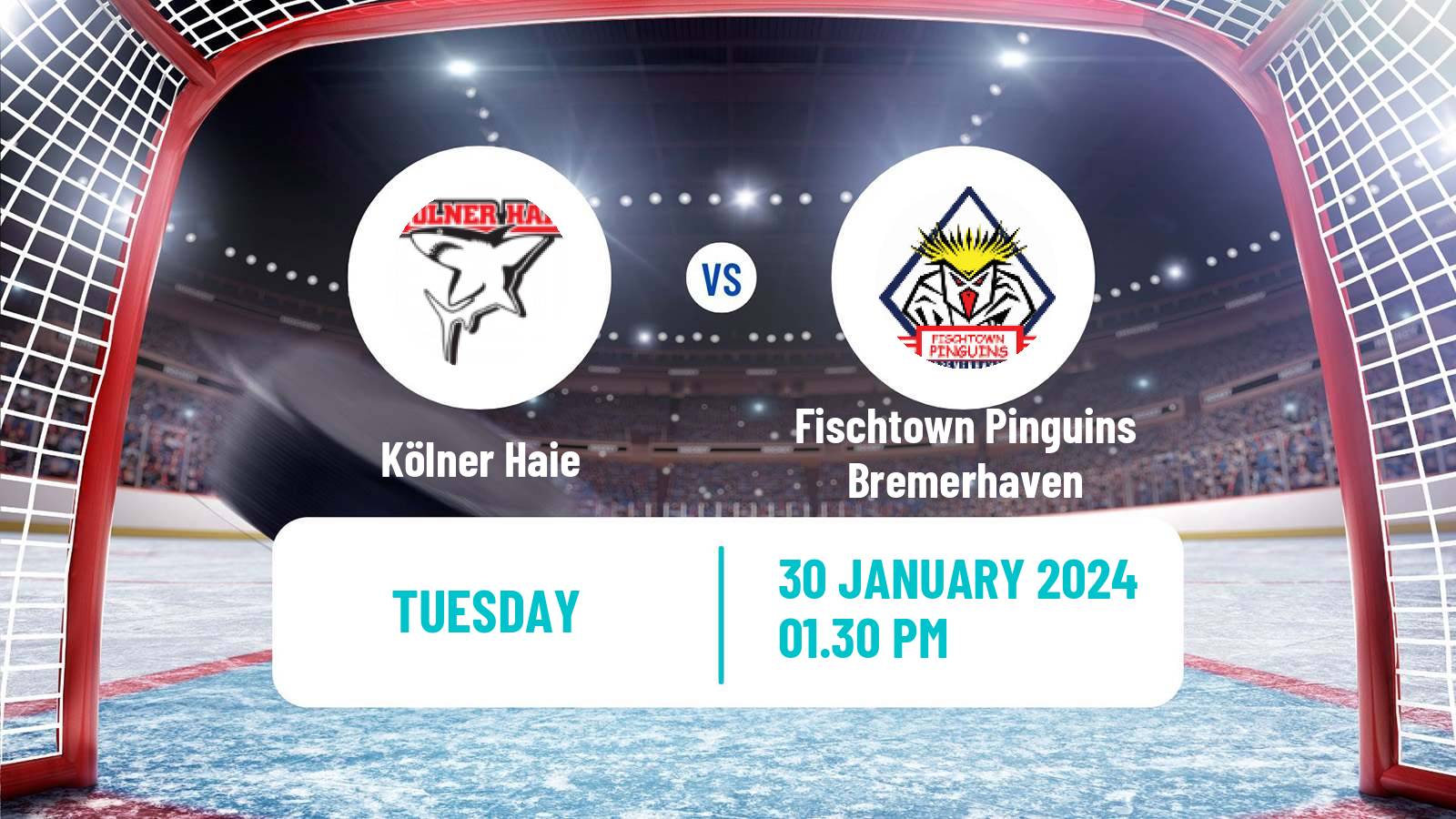 Hockey German Ice Hockey League Kölner Haie - Fischtown Pinguins Bremerhaven