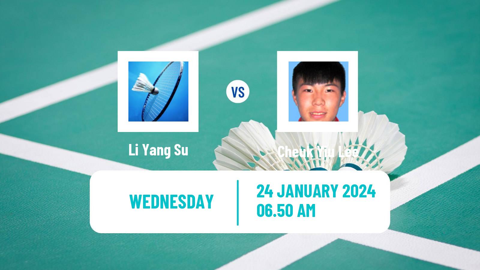 Badminton BWF World Tour Indonesia Masters Men Li Yang Su - Cheuk Yiu Lee