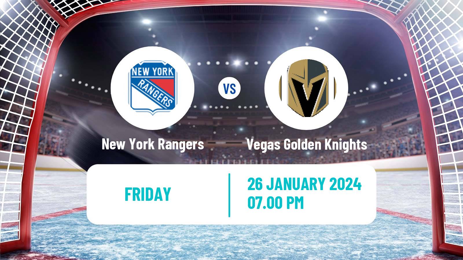 Hockey NHL New York Rangers - Vegas Golden Knights