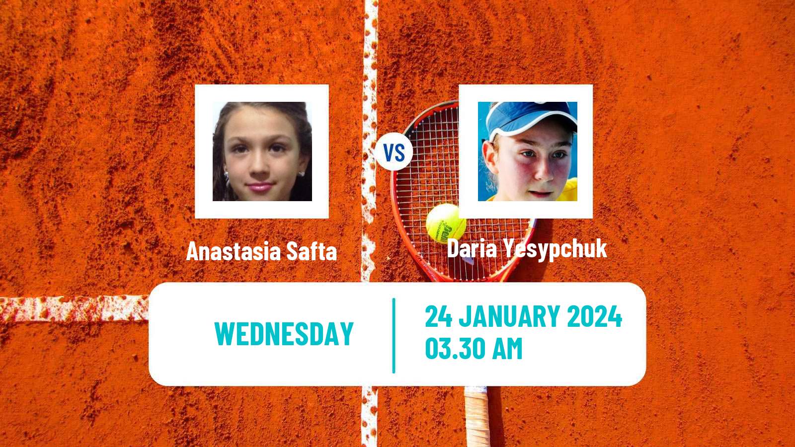 Tennis ITF W15 Antalya Women Anastasia Safta - Daria Yesypchuk