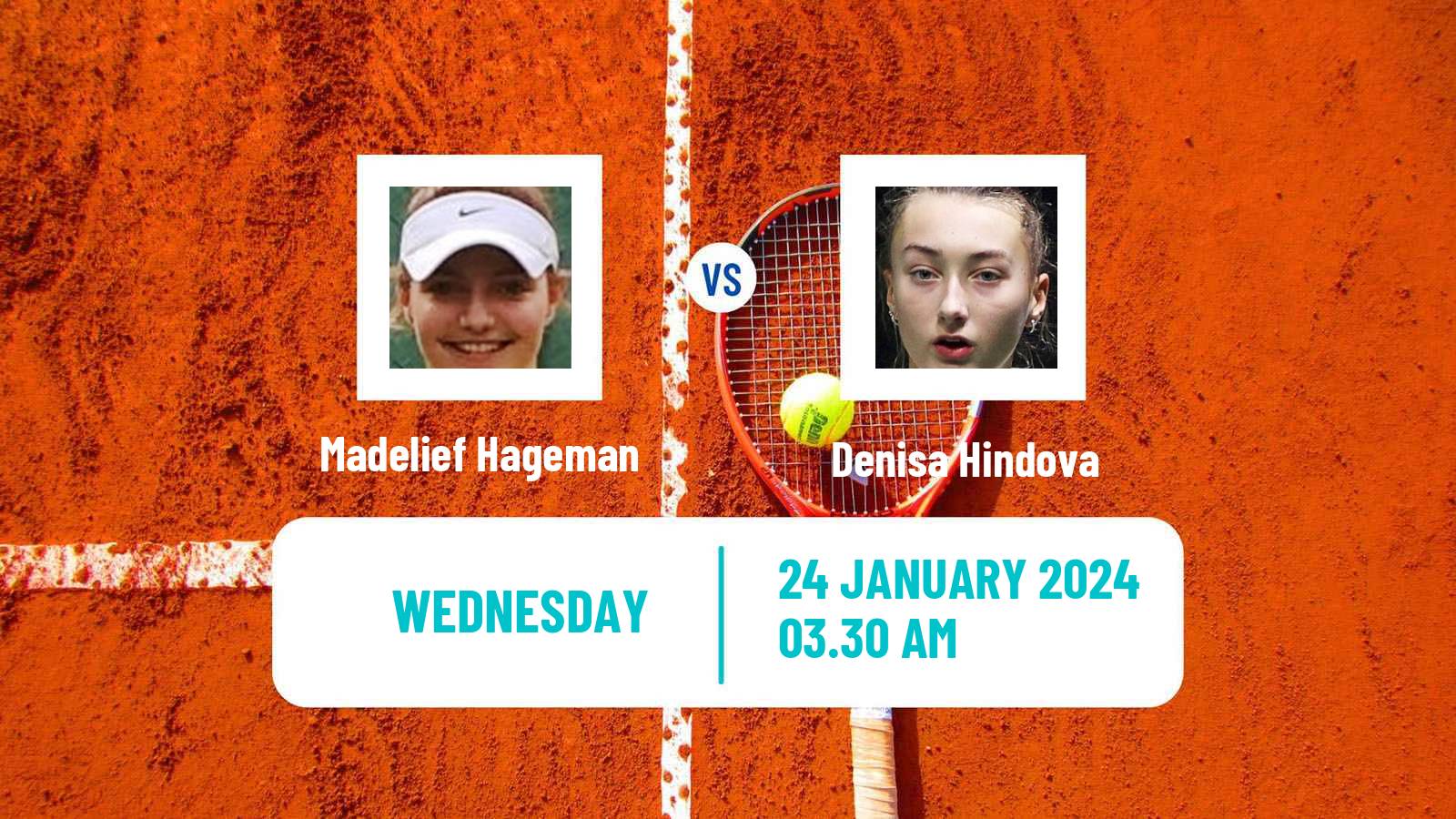 Tennis ITF W15 Antalya Women Madelief Hageman - Denisa Hindova