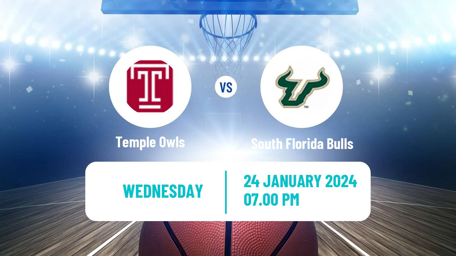 Basketball NCAA College Basketball Temple Owls - South Florida Bulls