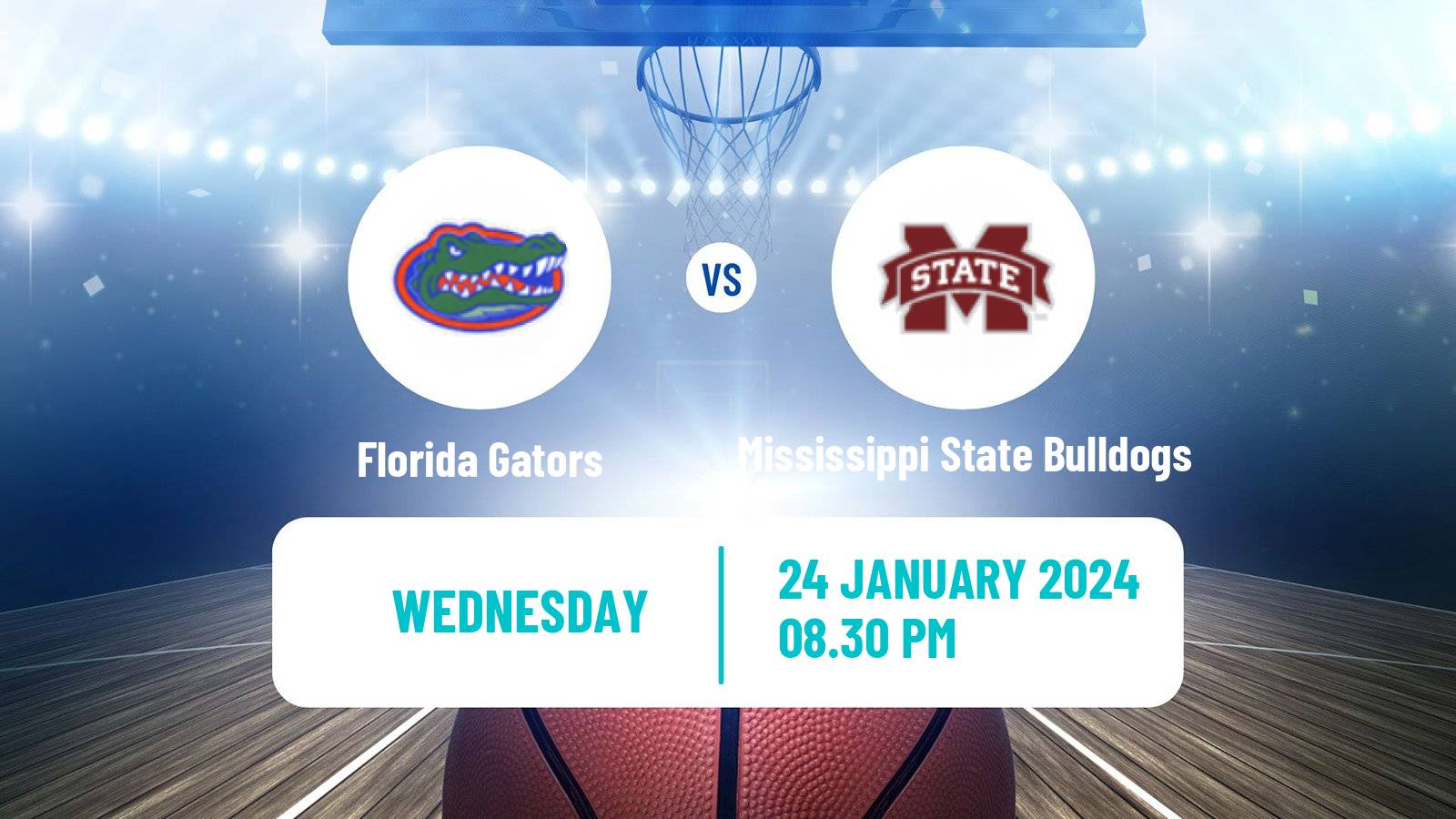 Basketball NCAA College Basketball Florida Gators - Mississippi State Bulldogs