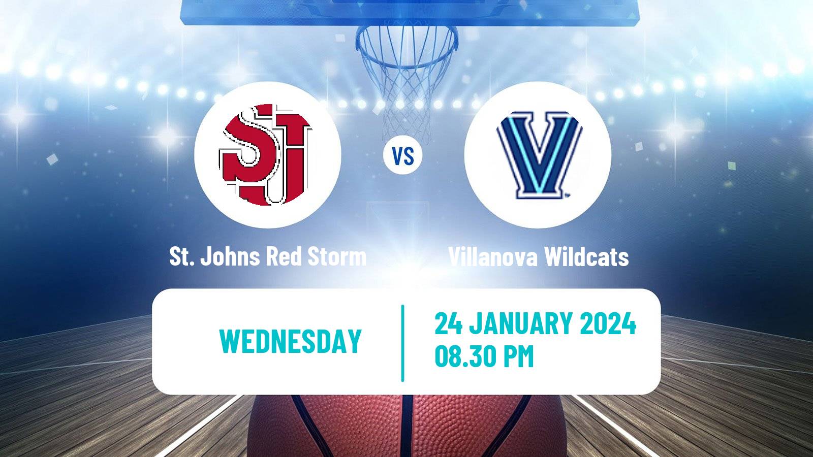 Basketball NCAA College Basketball St. Johns Red Storm - Villanova Wildcats