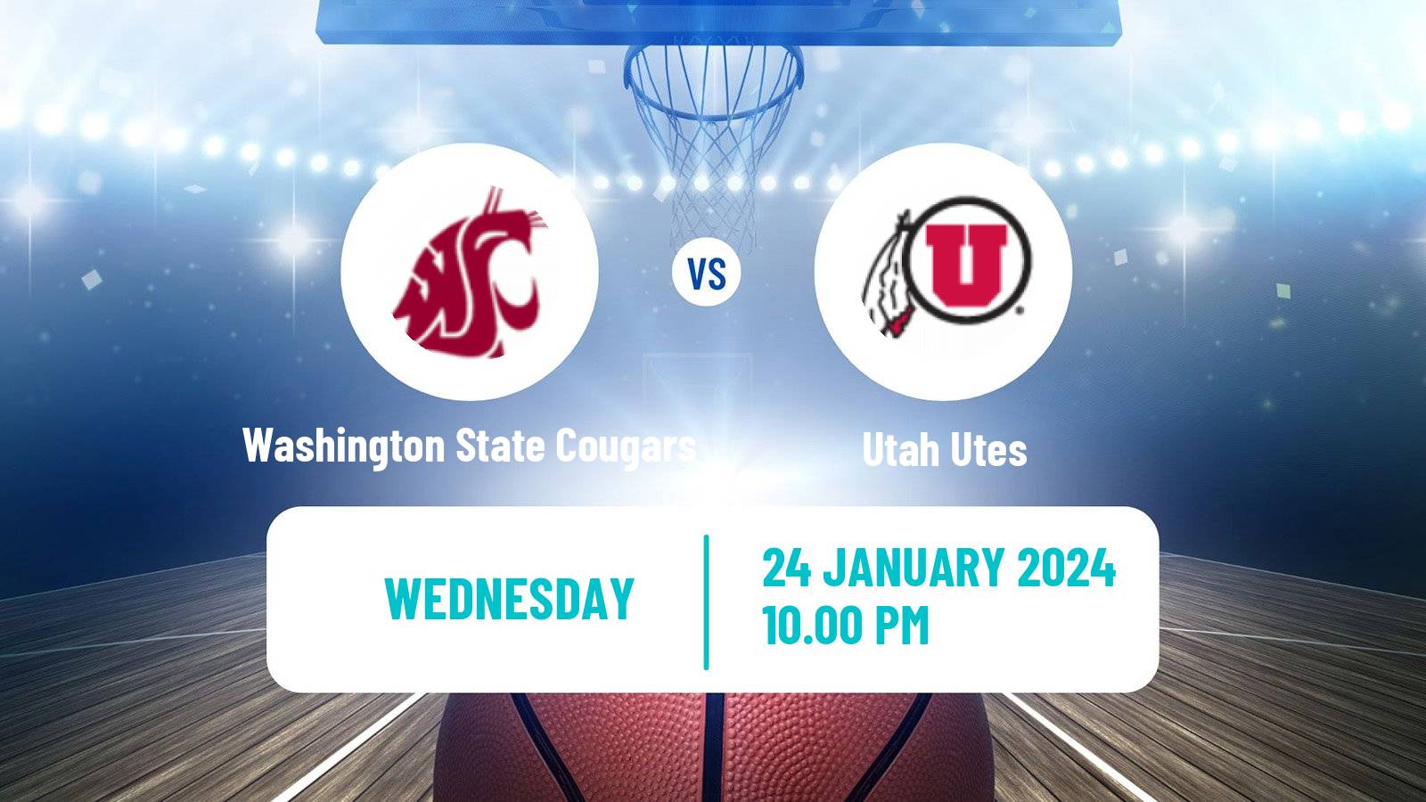 Basketball NCAA College Basketball Washington State Cougars - Utah Utes
