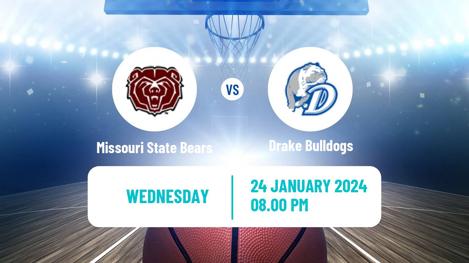 Basketball NCAA College Basketball Missouri State Bears - Drake Bulldogs