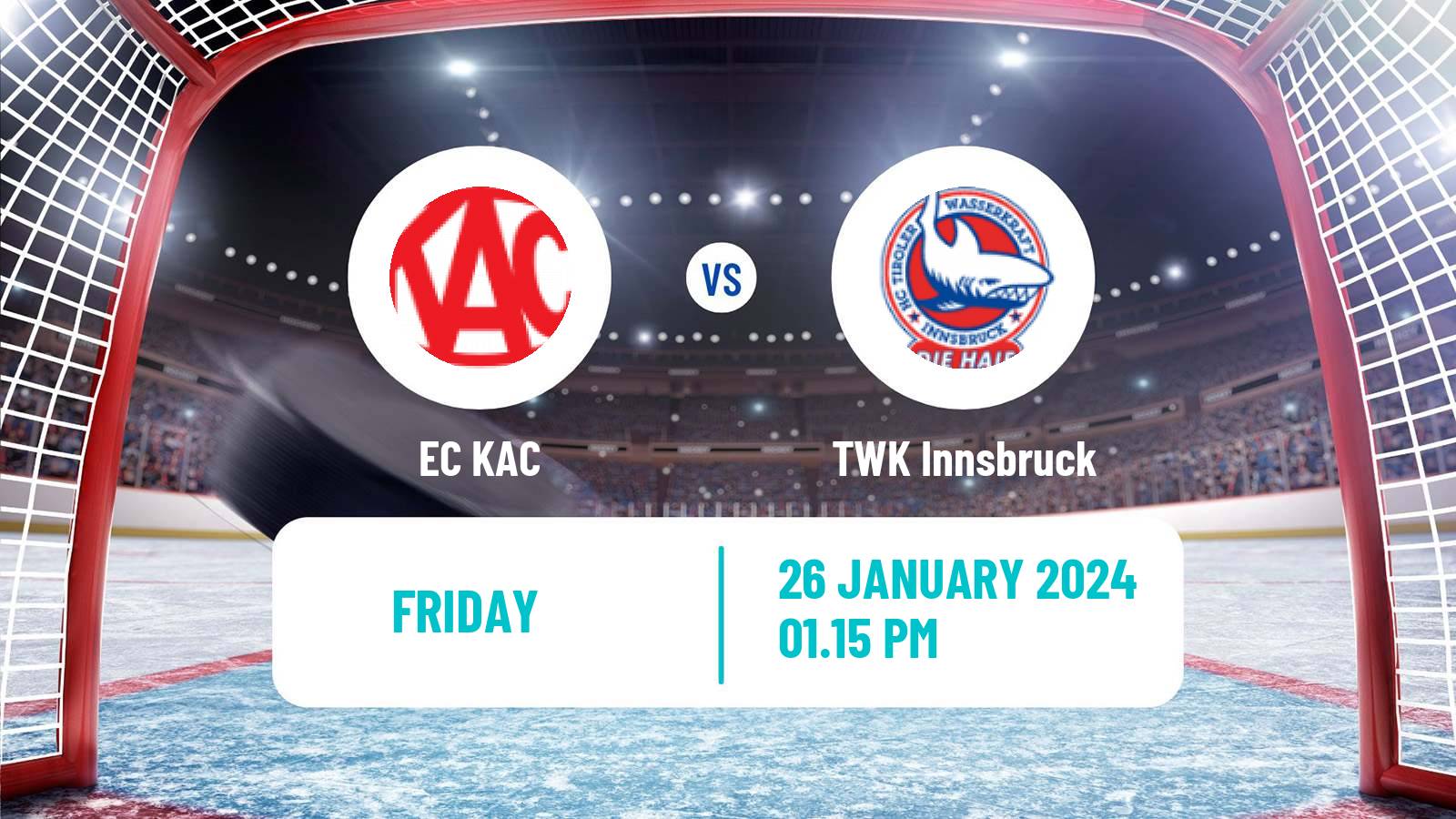 Hockey Austrian Ice Hockey League EC KAC - TWK Innsbruck