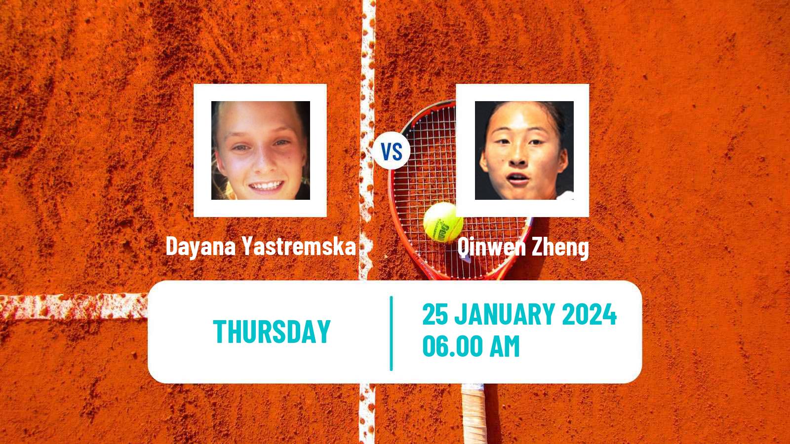 Tennis WTA Australian Open Dayana Yastremska - Qinwen Zheng