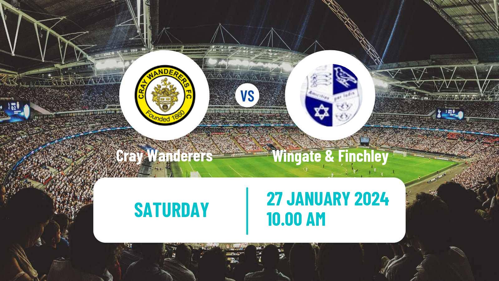 Soccer English Isthmian League Premier Division Cray Wanderers - Wingate & Finchley