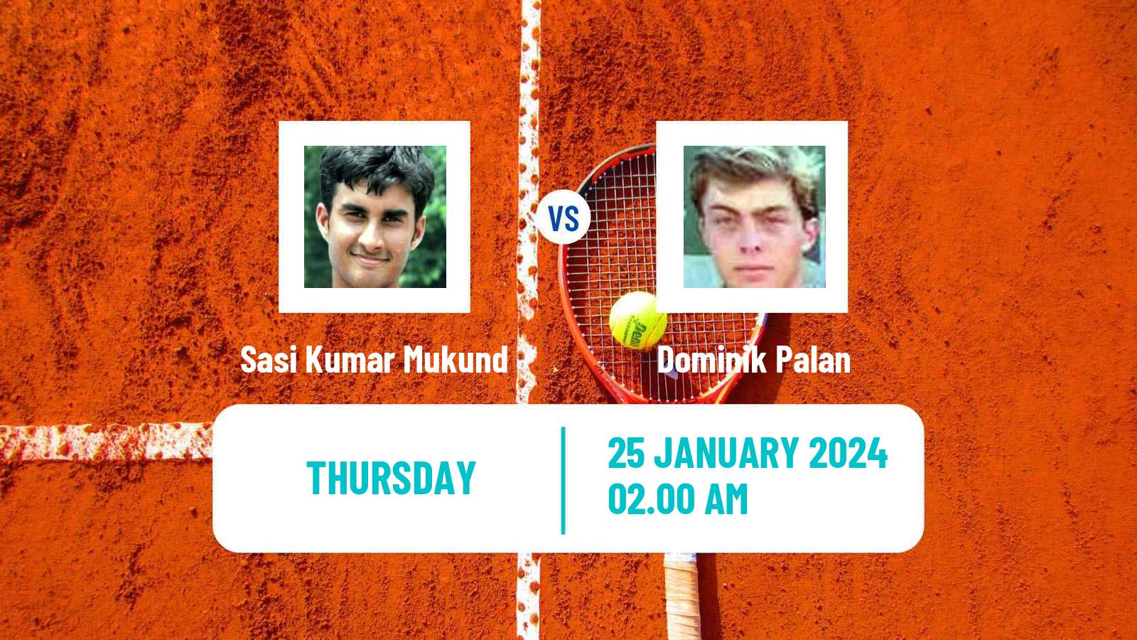 Tennis ITF M25 Chennai Men Mukund Sasikumar - Dominik Palan