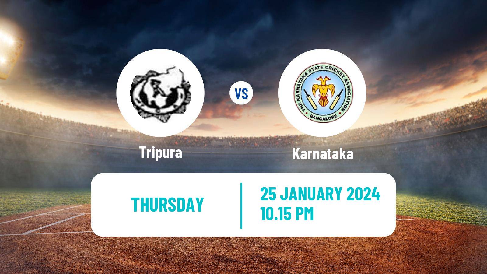 Cricket Ranji Trophy Tripura - Karnataka