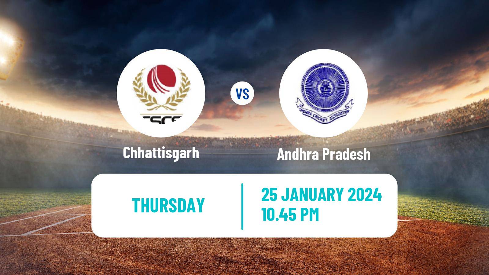 Cricket Ranji Trophy Chhattisgarh - Andhra Pradesh
