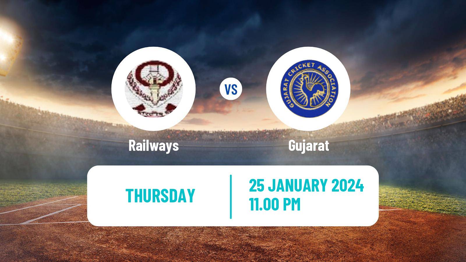 Cricket Ranji Trophy Railways - Gujarat
