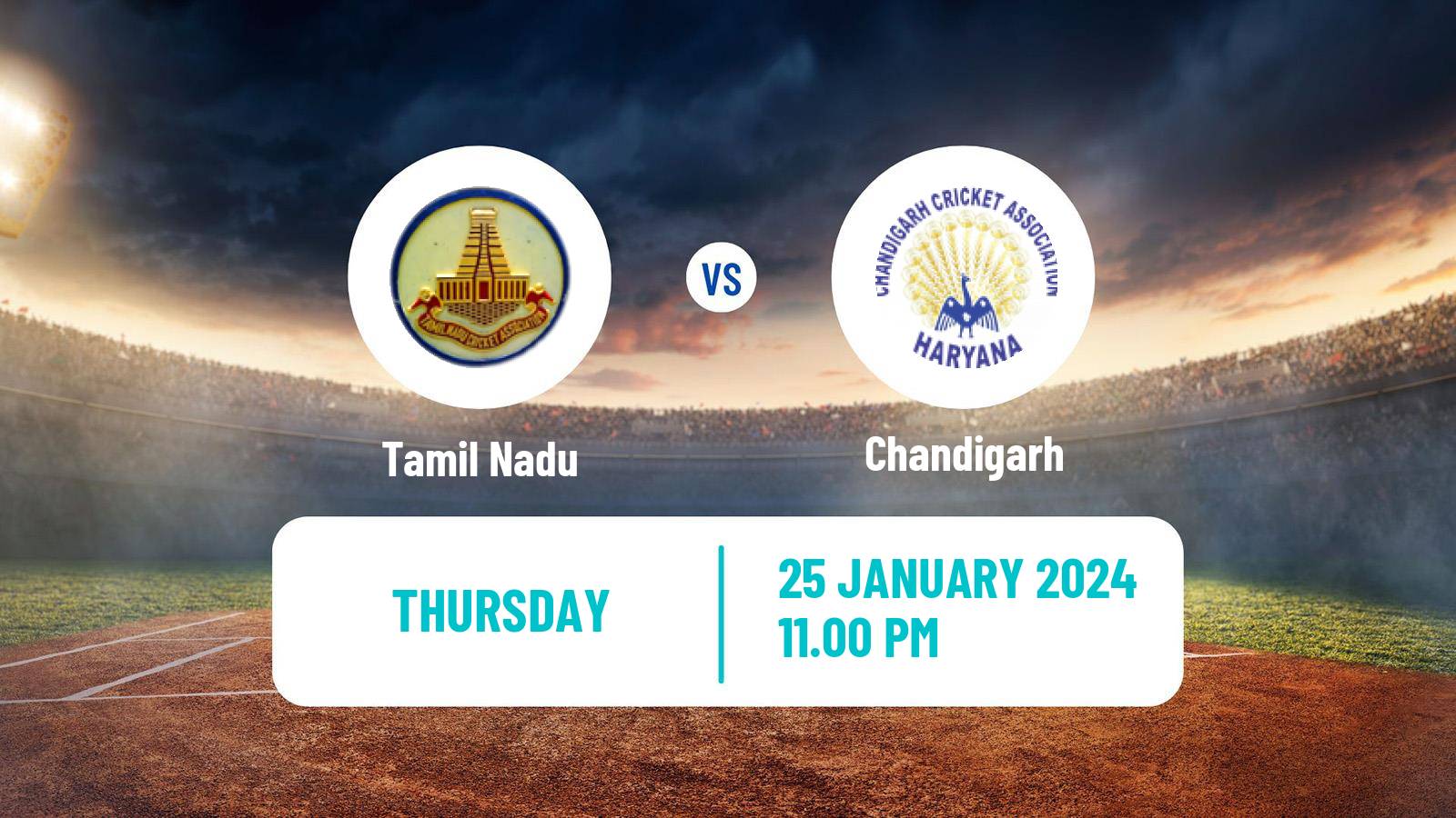 Cricket Ranji Trophy Tamil Nadu - Chandigarh