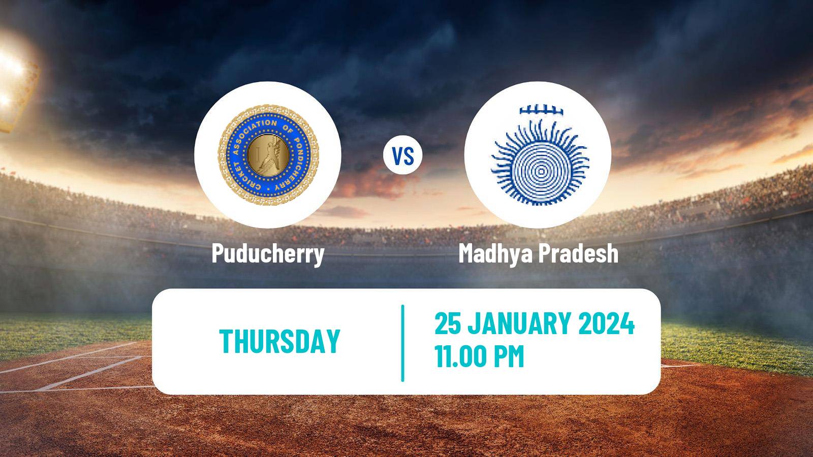 Cricket Ranji Trophy Puducherry - Madhya Pradesh