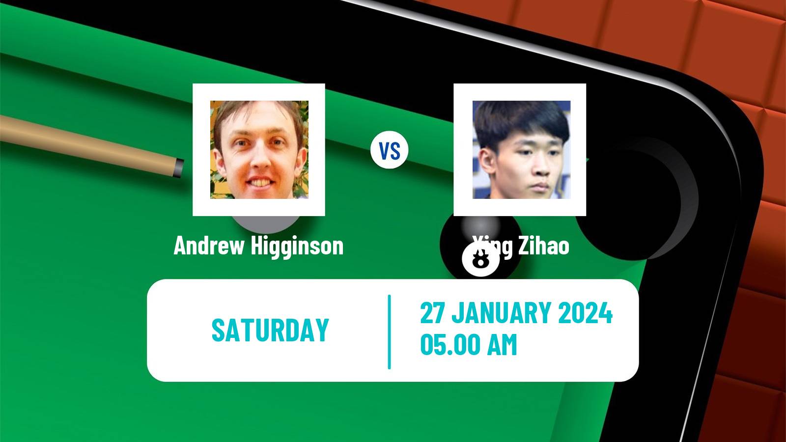 Snooker Welsh Open Andrew Higginson - Xing Zihao