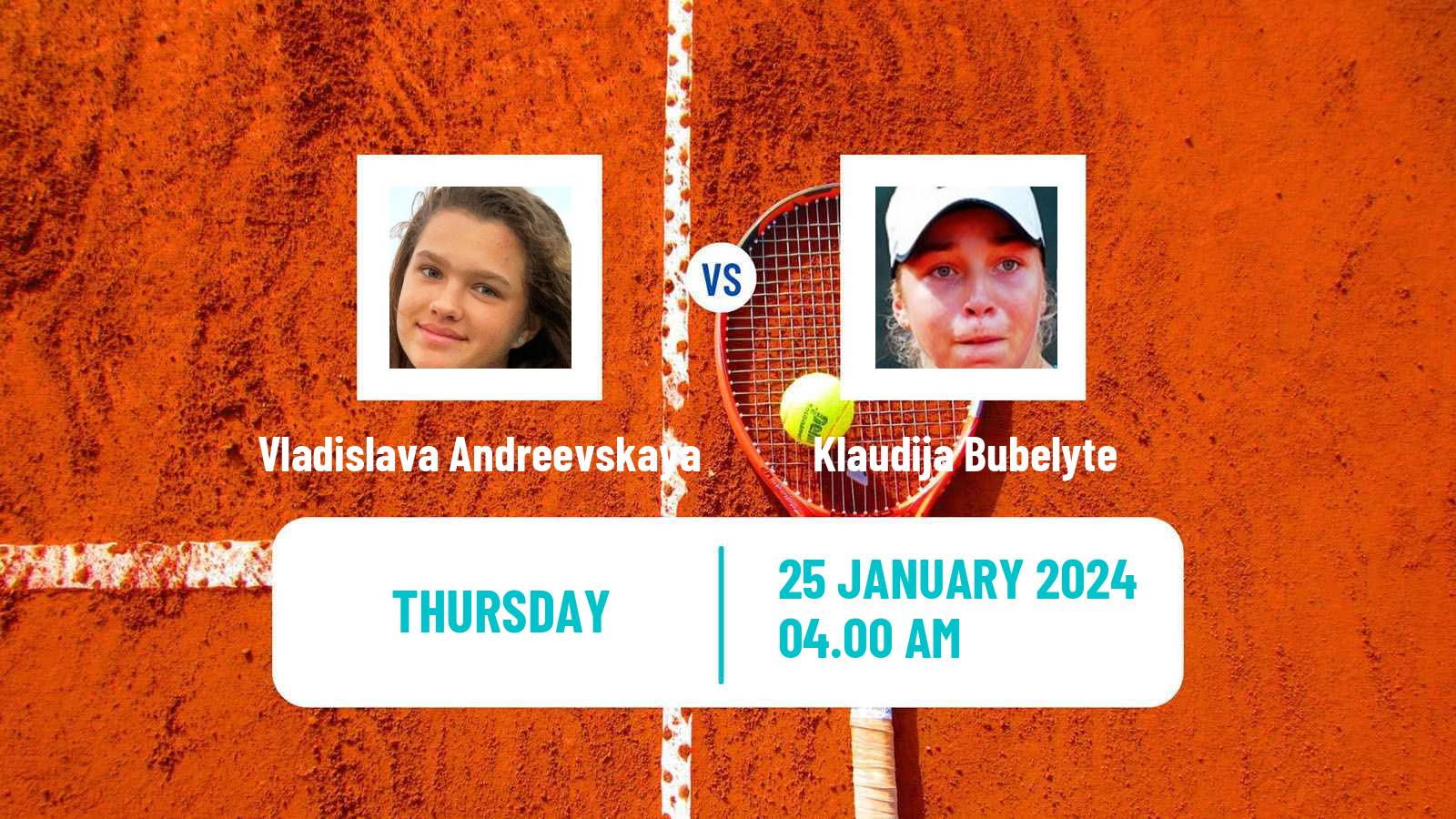 Tennis ITF W15 Antalya Women Vladislava Andreevskaya - Klaudija Bubelyte