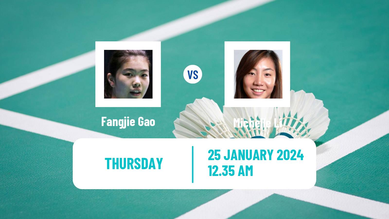 Badminton BWF World Tour Indonesia Masters Women Fangjie Gao - Michelle Li