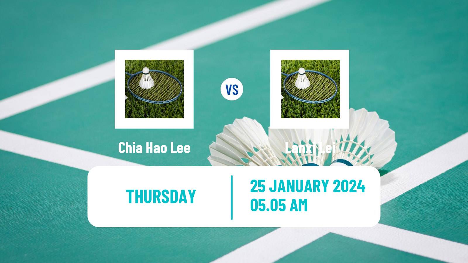 Badminton BWF World Tour Indonesia Masters Men Chia Hao Lee - Lanxi Lei